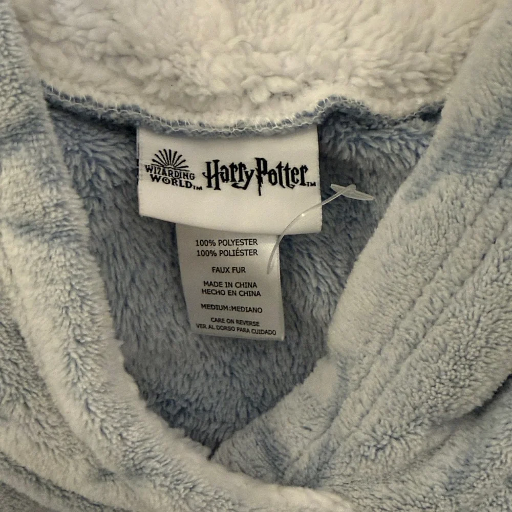 Warner Bros. Harry Potter Light Blue Plush Hooded Robe